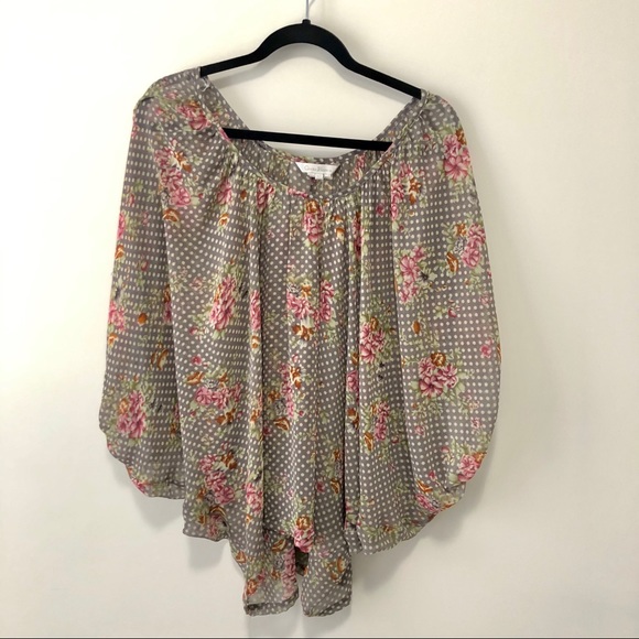 🛍 3/$45 Costa Blanca Boho Floral Flowy Blouse - Picture 3 of 4